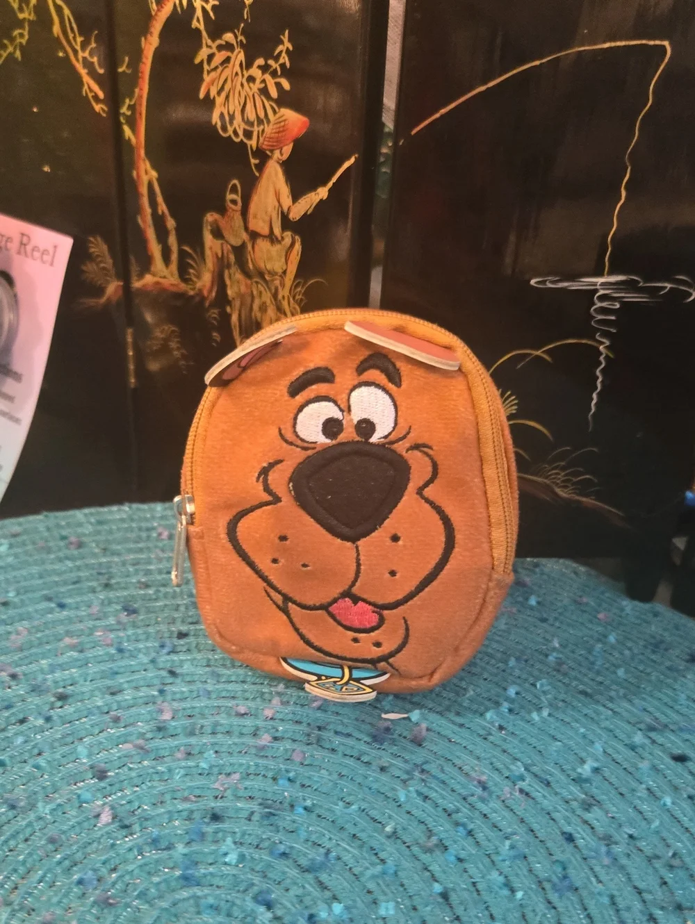 Scooby-Doo Kids Brown Plush Coin Pouch with Zip